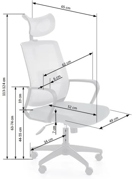Ergonómikus irodai szék ARSEN, szürke
