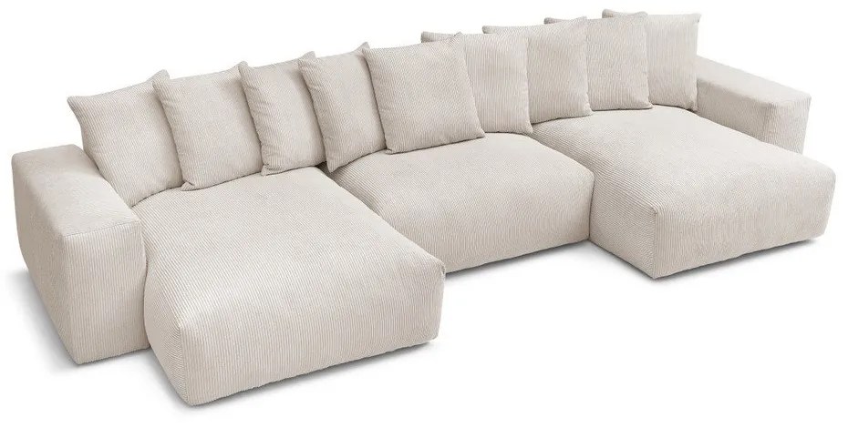 Krémszínű kordbársony sarokkanapé Voltaire – Bobochic Paris