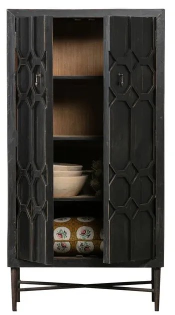 Fekete újrahasznosított fa szekrény 75x143 cm Bequest – BePureHome