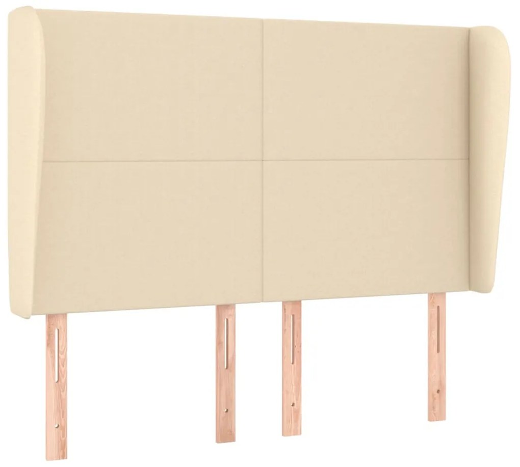 krémszínű szövet fejtámla szárnyakkal 147 x 23 x 118/128 cm