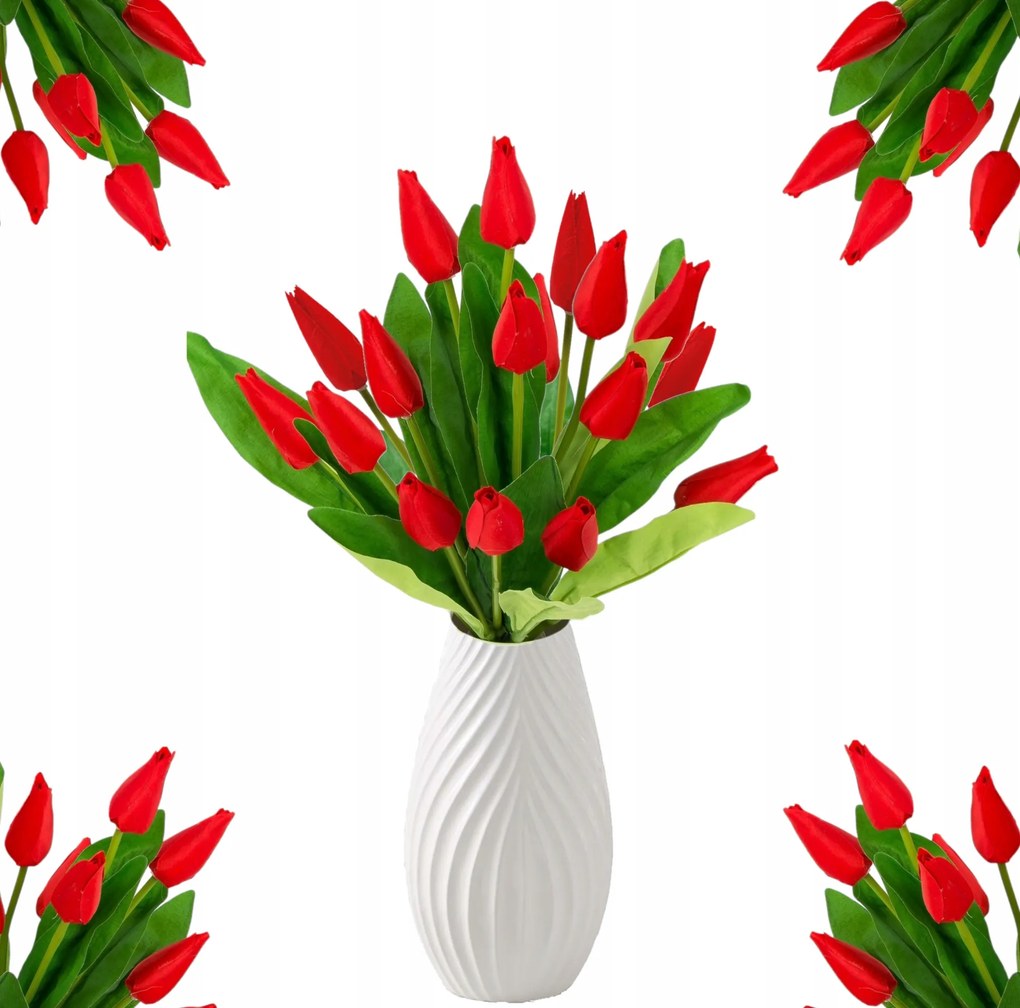 Tulipánok Mint Élő Nagy Csokor Húsvéti Jelmez Mesterséges Virágok Váza