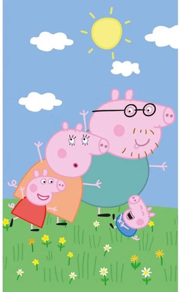 Peppa malac Family kéztörlő, arctörlő, törölköző 30x50 cm