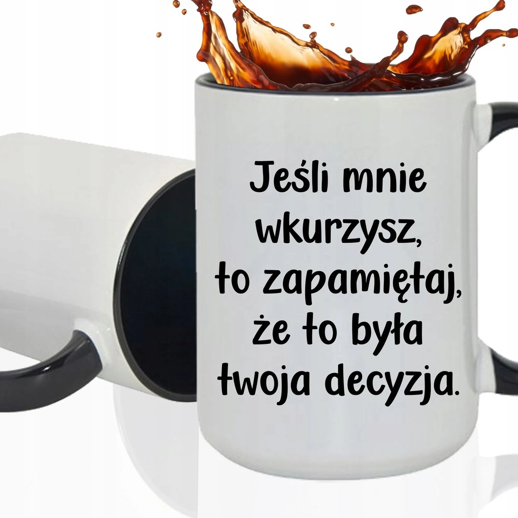 Bögre Fehér XXL Beltéri Fekete Nagy Kerámia Ajándék Ha Felbosszantasz