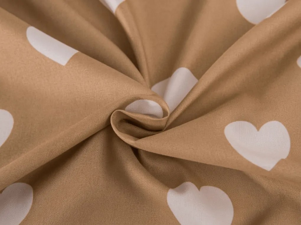 Mikroszálas lepedő CARAMHEART barna 90x200 cm