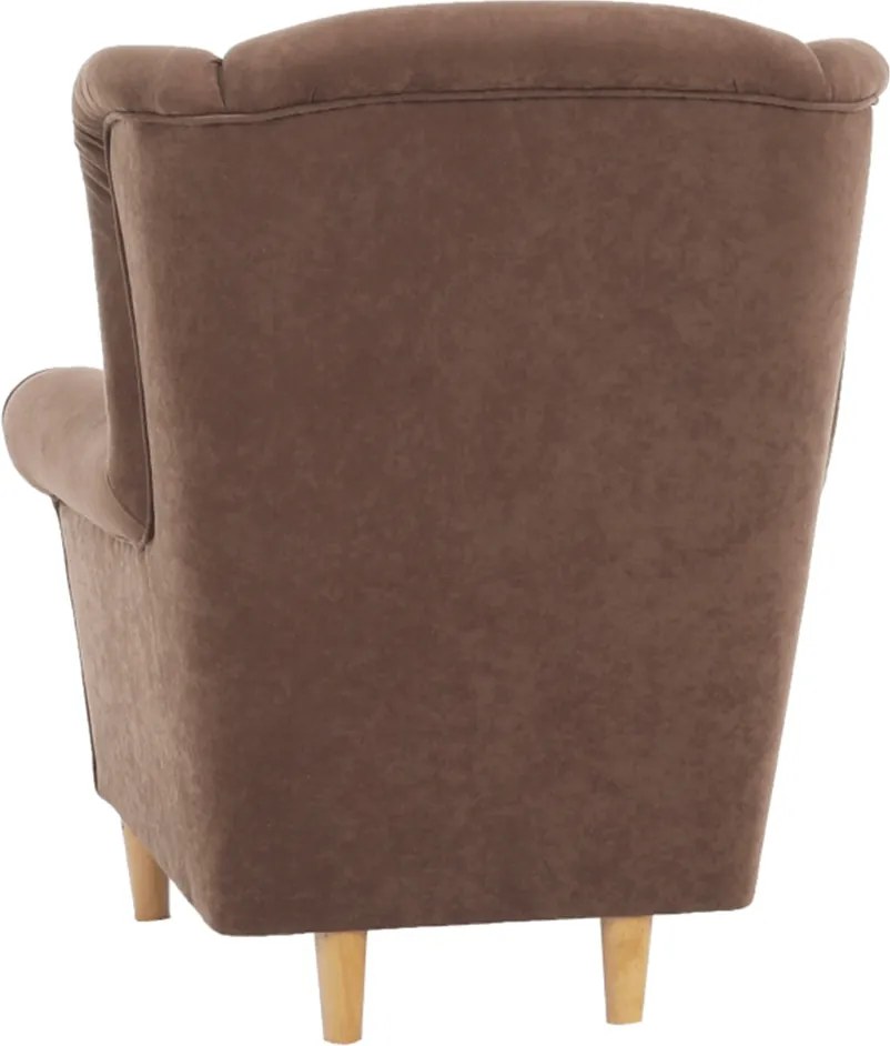 Füles fotel, barna szövet, CHARLOT