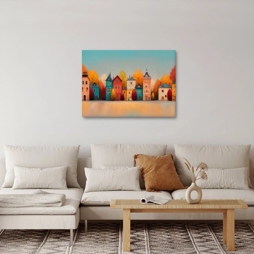 Kép - Őszi falu (70x50 cm)