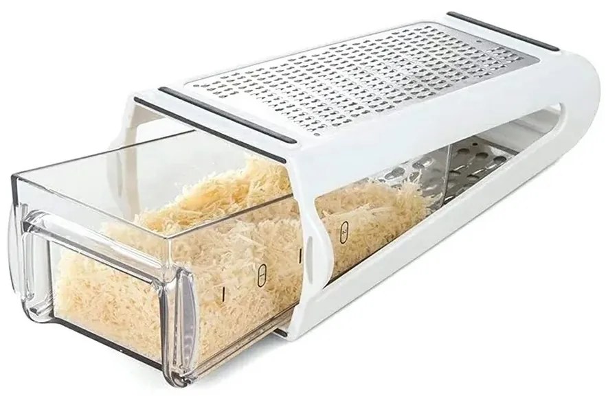 Konyhai acél reszelő kivehető tartállyal