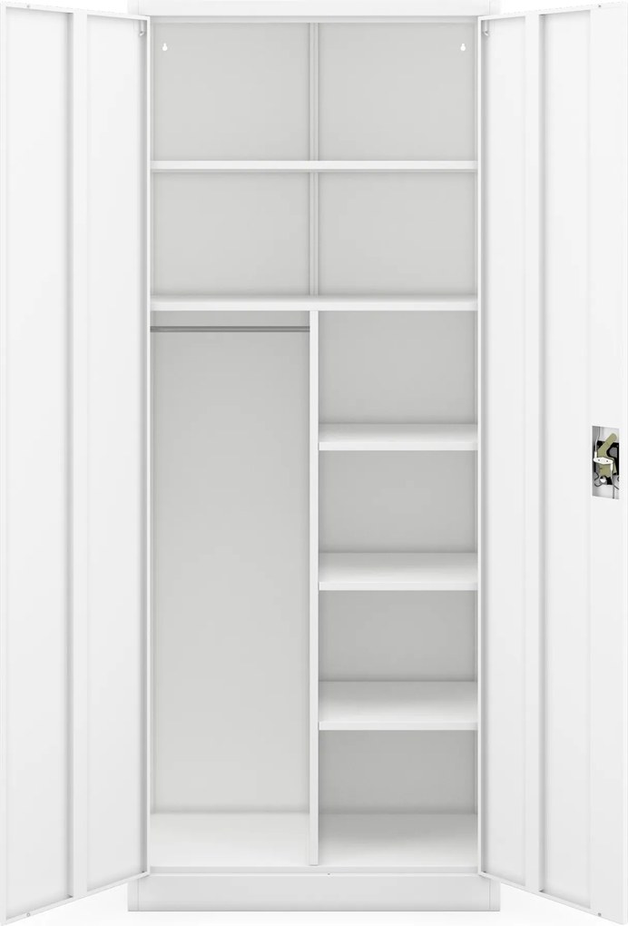 DAWID H2200 fehér zárható takarítószekrény 900 x 2200 x 450 mm