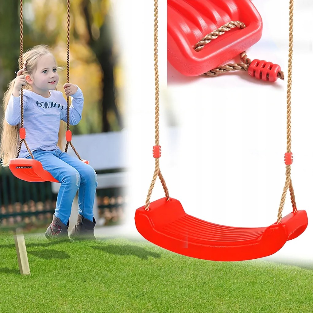 Gyerek Hinta Kerti Pad Deszka Ülőke Erős Kötél