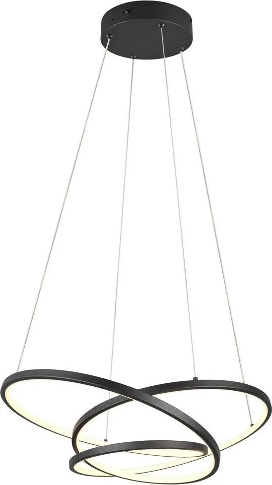 TRIO 349110132 DARVIN Modern Led Függesztett Lámpa Fekete LED IP20