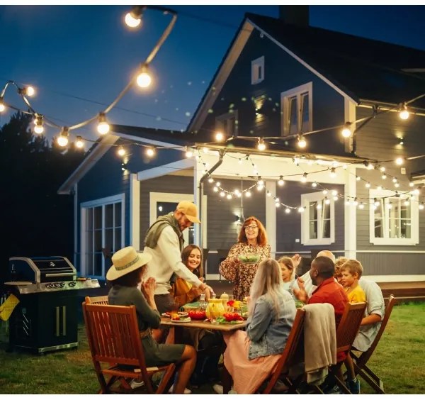 Kültéri dekoratív lánc MIMOSA 10xE27/1,3W/230V IP44 10 m