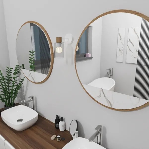 Fali lámpa MADERA 1xE27/60W/230V fehér/fa