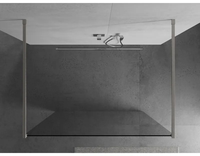 Mexen Kioto, Walk-In zuhany paraván 140 x 200 cm, 8 mm átlátszó üveg, csiszolt acél profil, 800-140-002-97-00