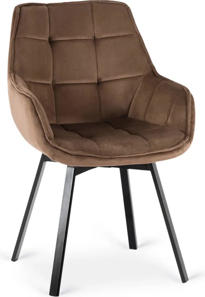 Forgószék barna bársony kárpittal – LUNA