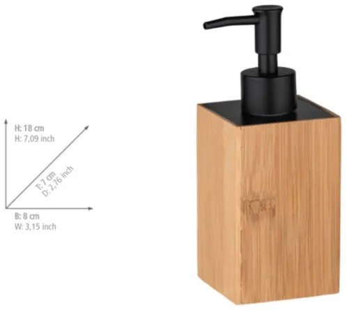 WENKO 23984100 - PADUA szappanadagoló 210 ml barna/fekete
