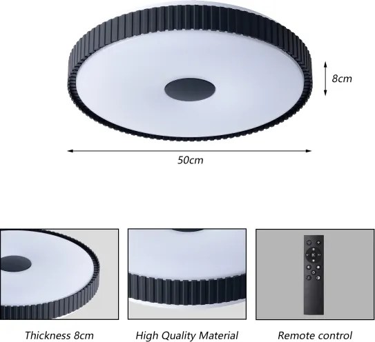 Brilagi - CORVO LED dimmelhető mennyezeti lámpa LED/72W/230V 3000-6000K fekete átmérő 50 cm+távirányító