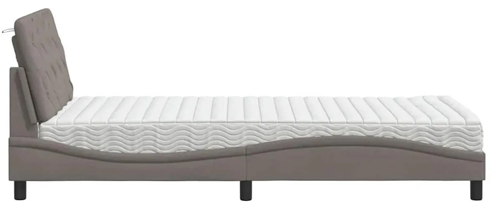 tópszínű szövet ágy matraccal 100x200 cm