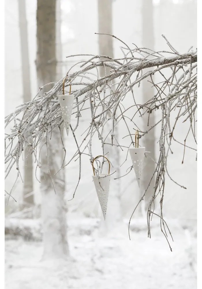 Cone fehér kerámia függő dekoráció, magasság 14,5 cm - Kähler Design