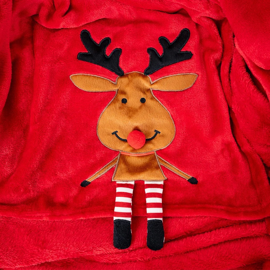 4Home Happy Reindeer karácsonyi takaró, 150 x 200 cm