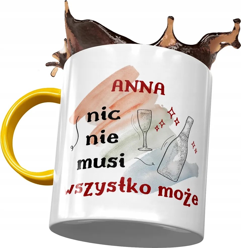 Sárga Bögre Anna Barátnőnek Ajándék Nyomtatott Fotóval