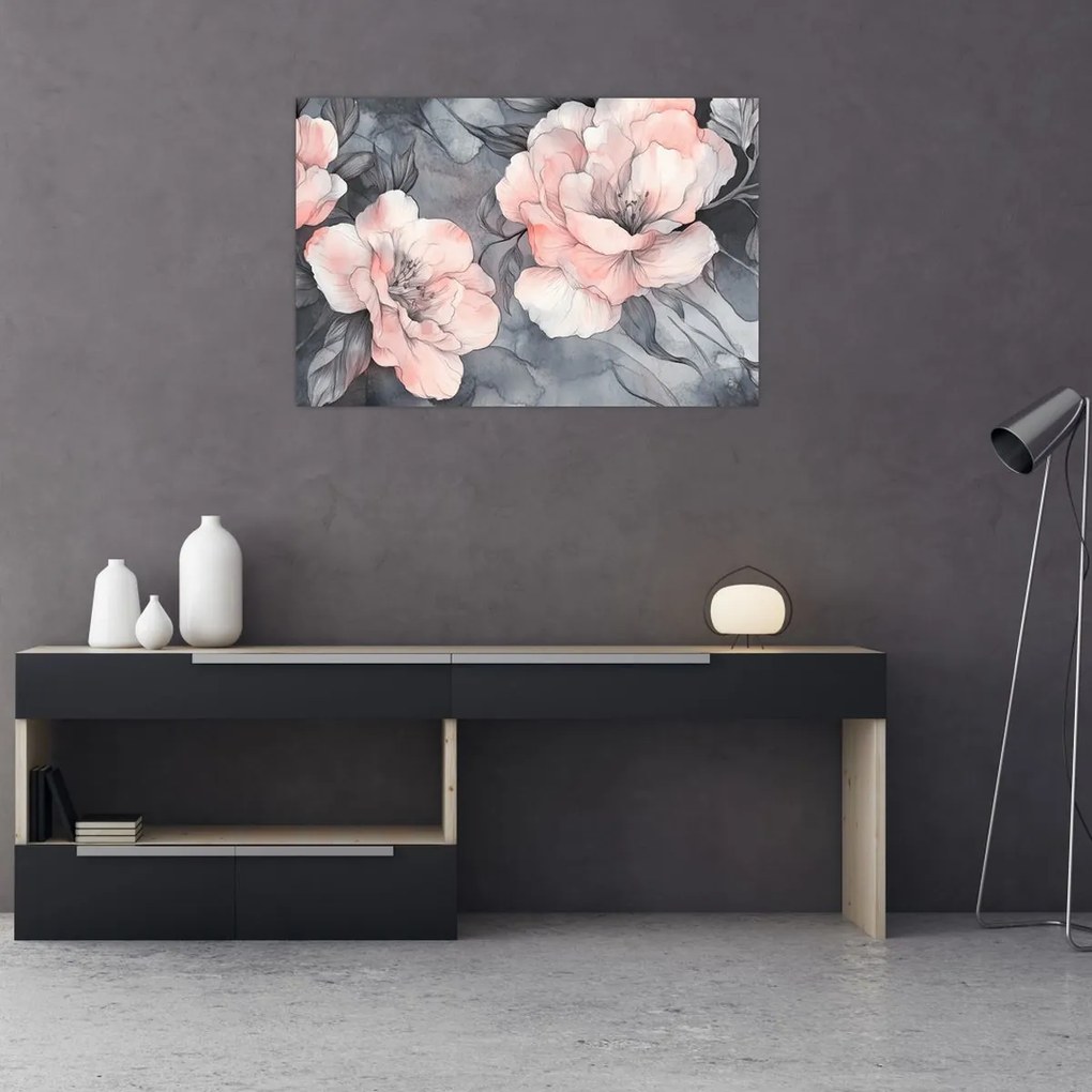 Kép - Virágok vázlata (90x60 cm)