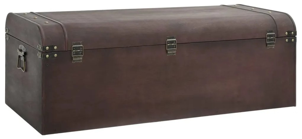 sötétbarna furnérlemez kincsesláda zárakkal 110 x 50 x 39,5 cm