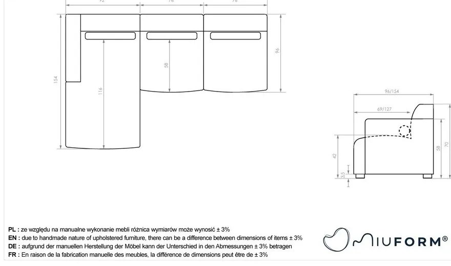 Bézs sarokkanapé (bal oldali) Flex Felix – Miuform