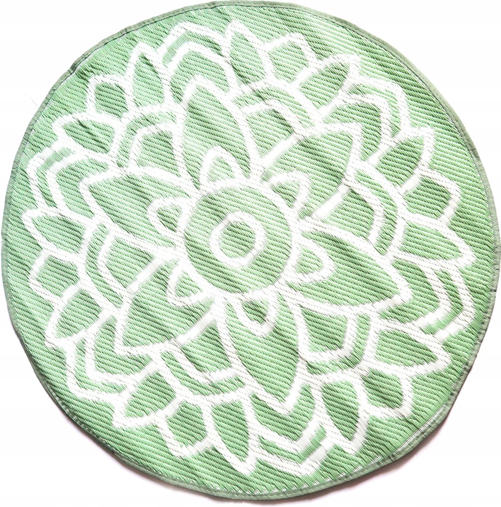 Laposszőnyeg Zöld-Fehér erkélyszőnyeg 90x90