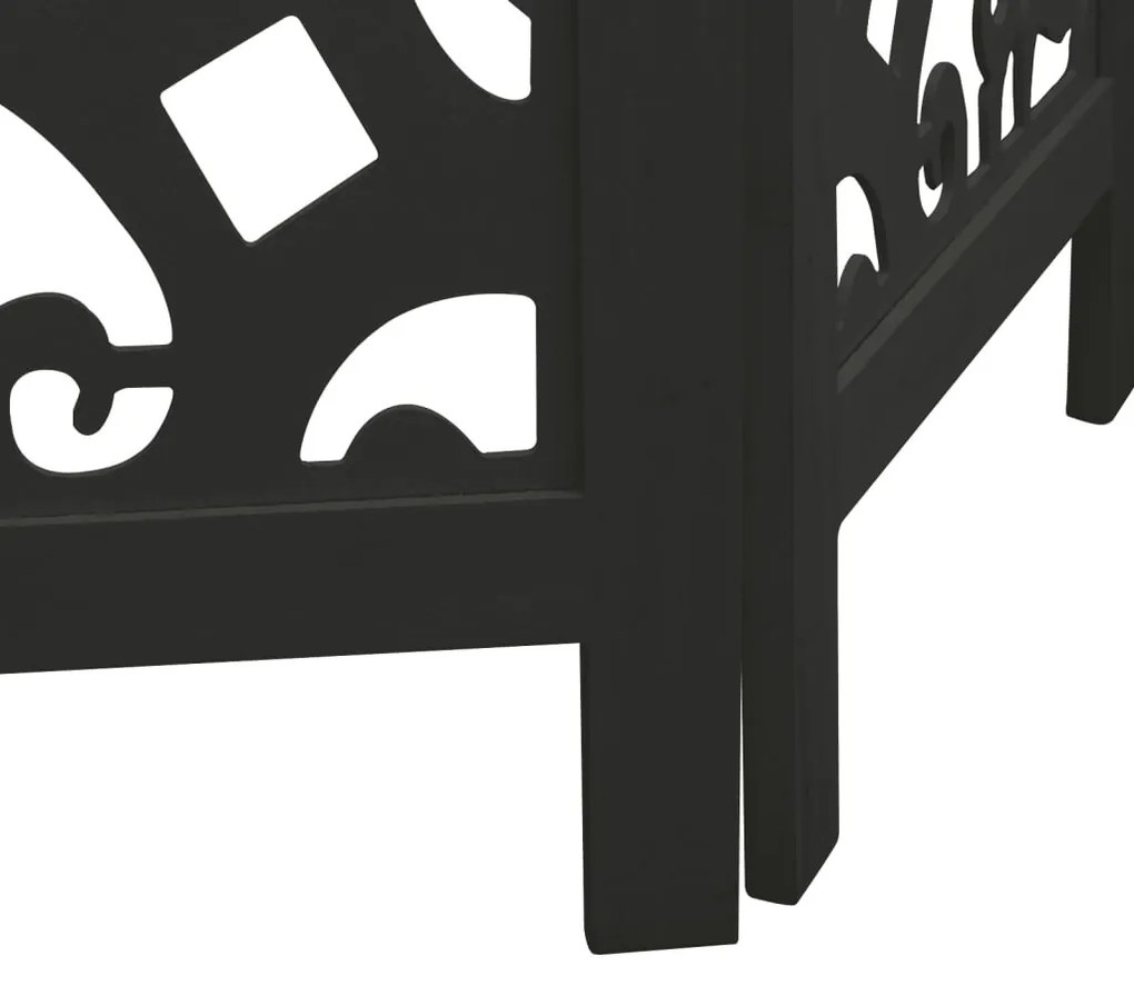 5 paneles fekete tömör császárfa térelválasztó