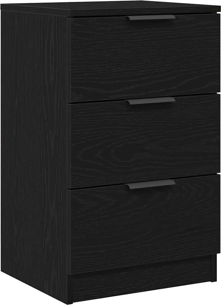 vidaXL Éjjeliszekrény fiókkal Fekete tölgy 40 x 65 x 65 cm Faanyag