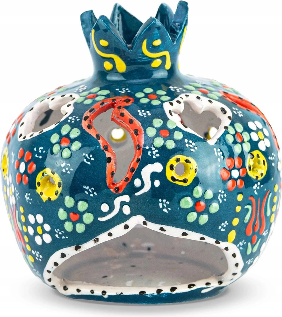 Gyertyatartó Teamécses Melegítő Kézzel Festett Kerámia