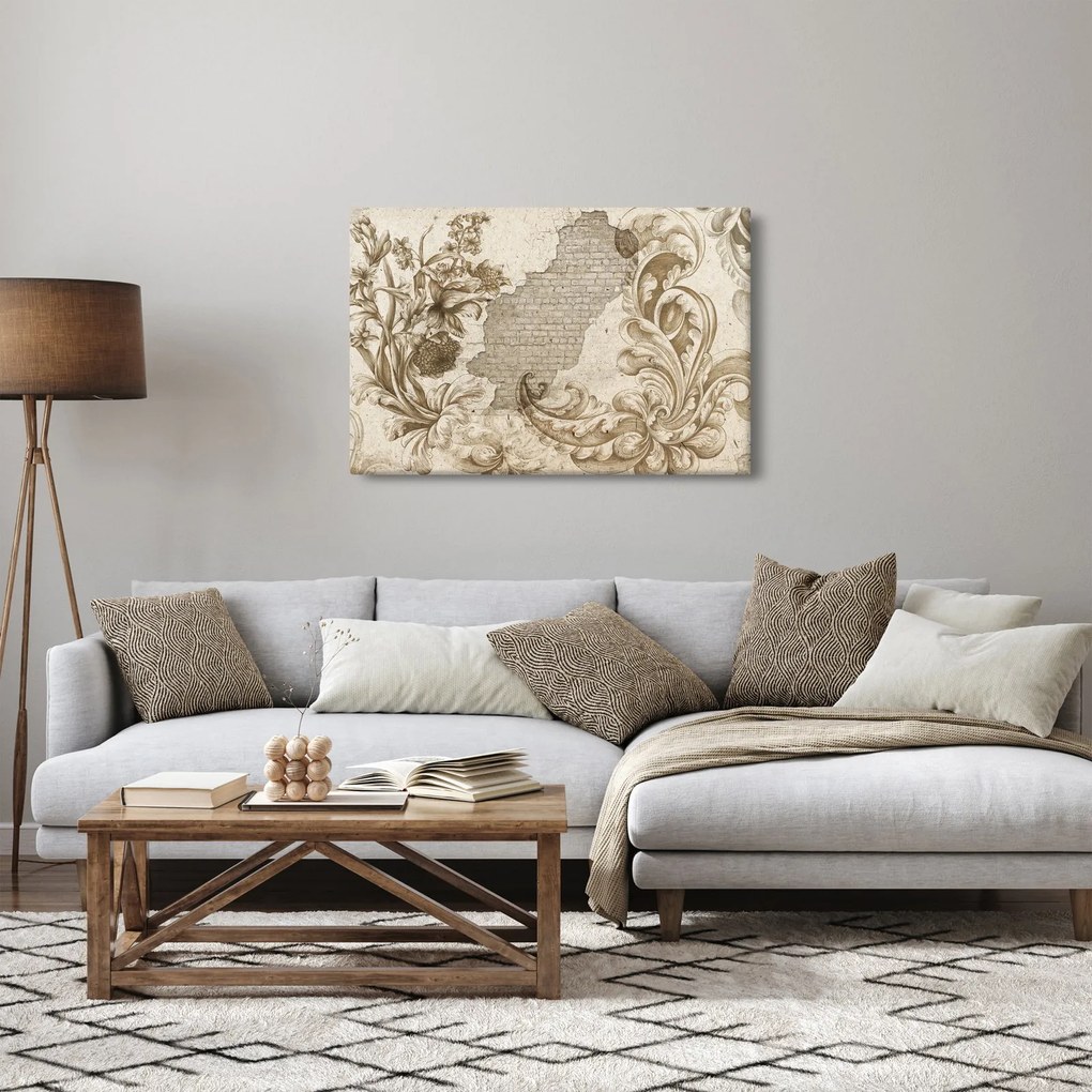 Kép - Fal virágokkal (90x60 cm)