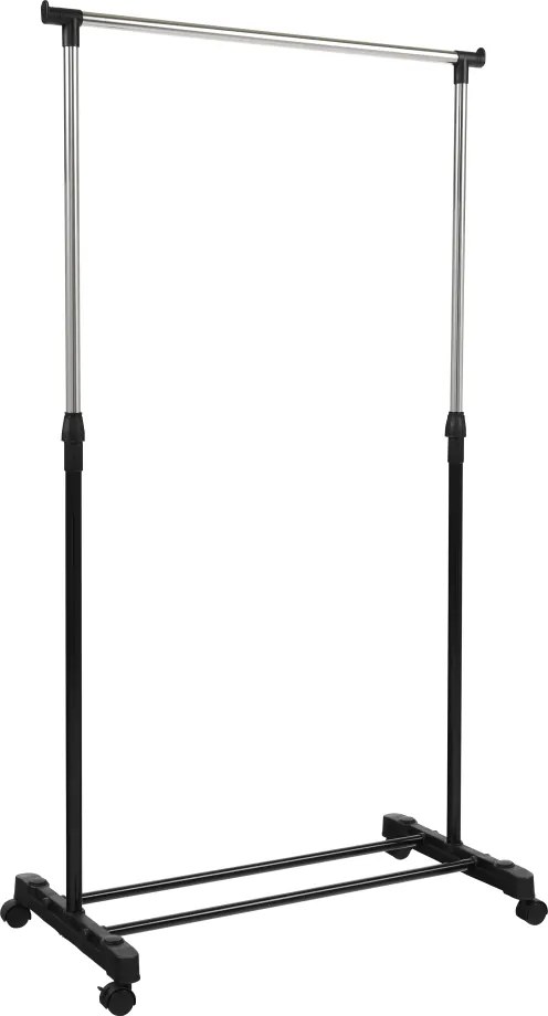 Görgős ruhaálvány, rozsdamentes fém/fekte műanyag, DOLFO NEW