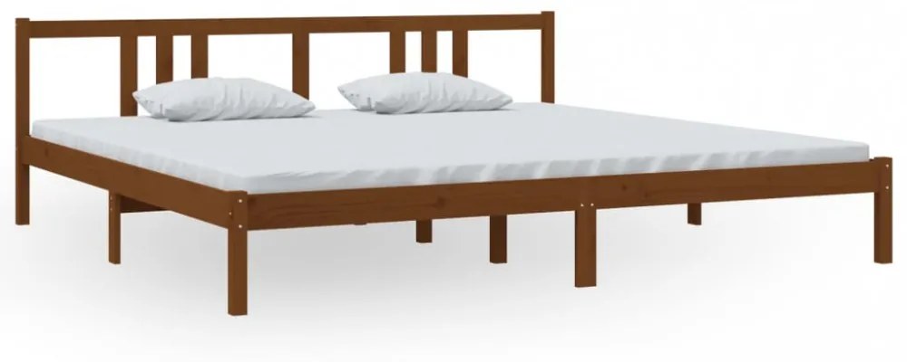 mézbarna tömör fa ágykeret 200x200 cm