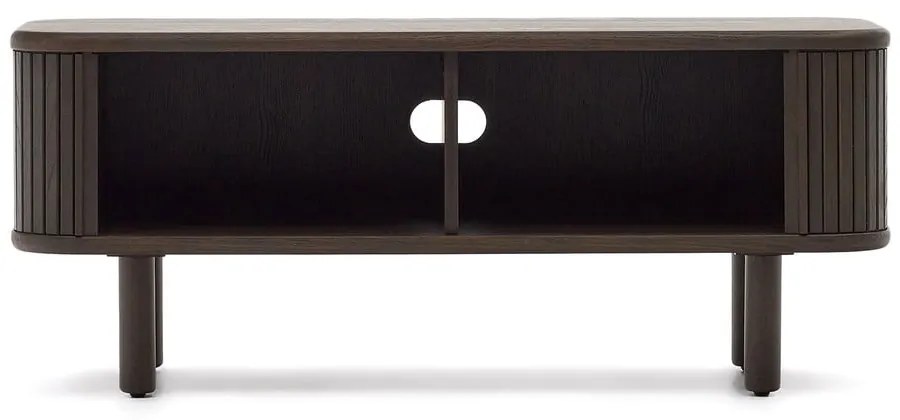 Sötétbarna TV-állvány kőrisfa dekorral 120x50 cm Mailen – Kave Home