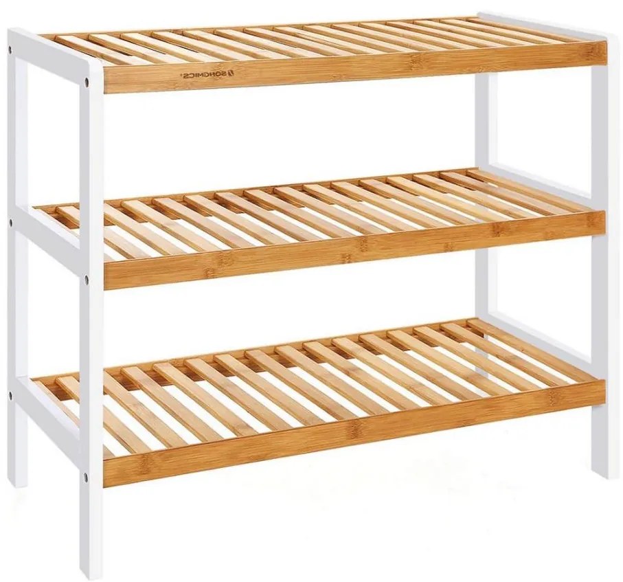 MATE cipősszekrény barna/fehér