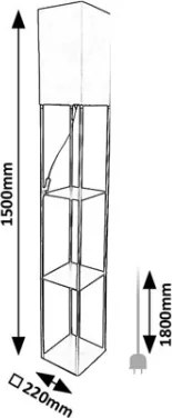 Brilagi - GRADUS állólámpa polcokkal 1xE27/40W/230V 150 cm szürke/bézs