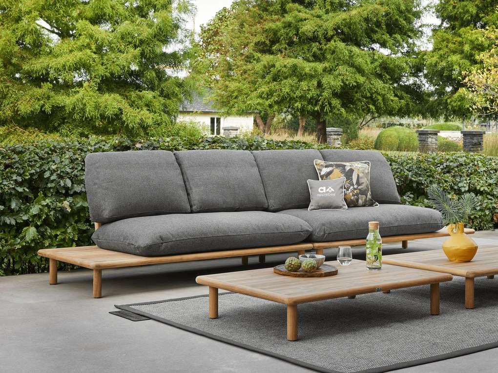 Sling dohányzóasztal 120x84 cm teakfa lappal