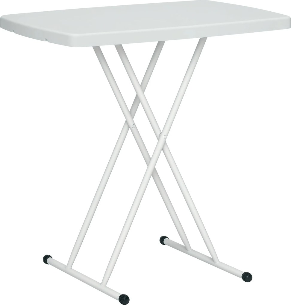 Outsunny Oldaltábla Kert | Állítható Magasságú Kültéri Asztal, Összecsukható Műanyag Erkély Asztal, Téglalap alakú Kávézó Asztal 50 kg Teherbírás, 76x