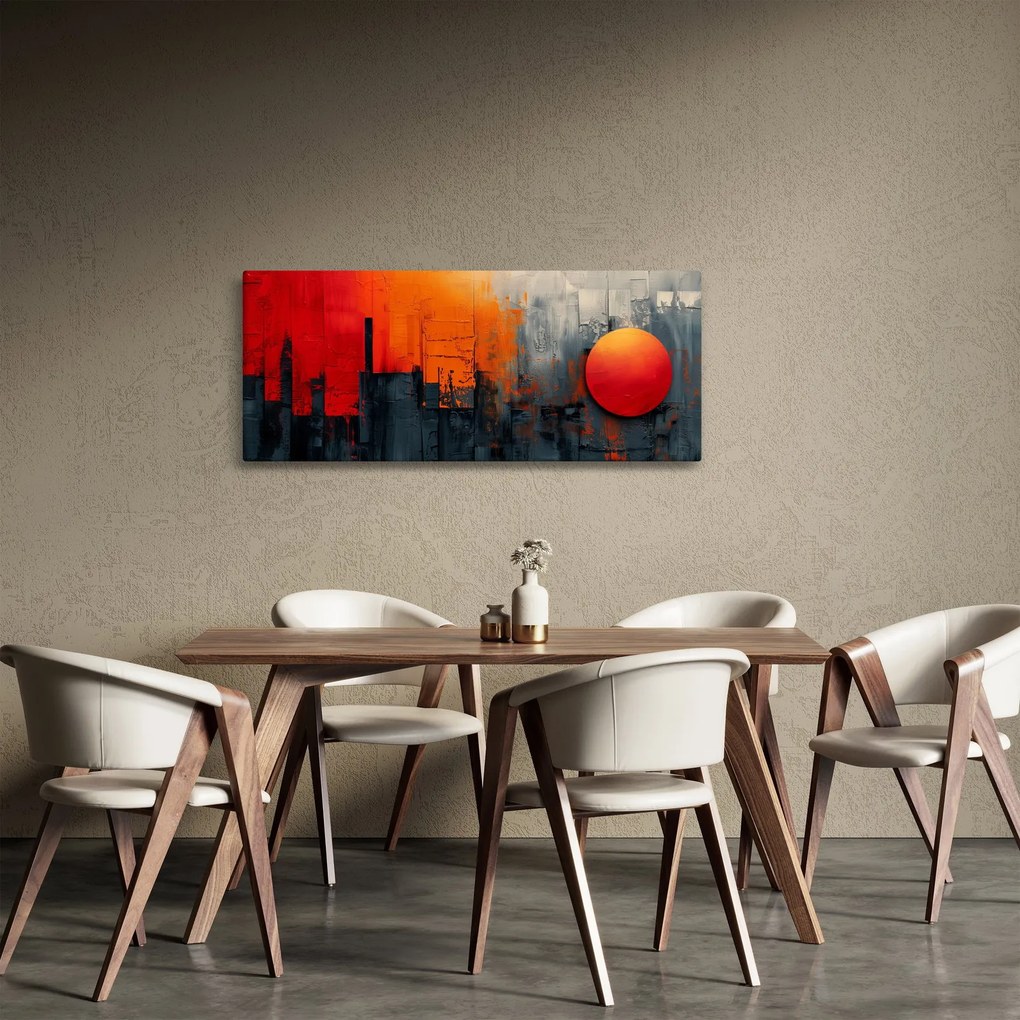 Kép - Absztrakt festmény a városról (120x50 cm)