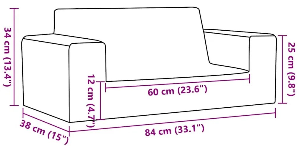 2 személyes világosszürke csillagmintás puha plüss gyerekkanapé
