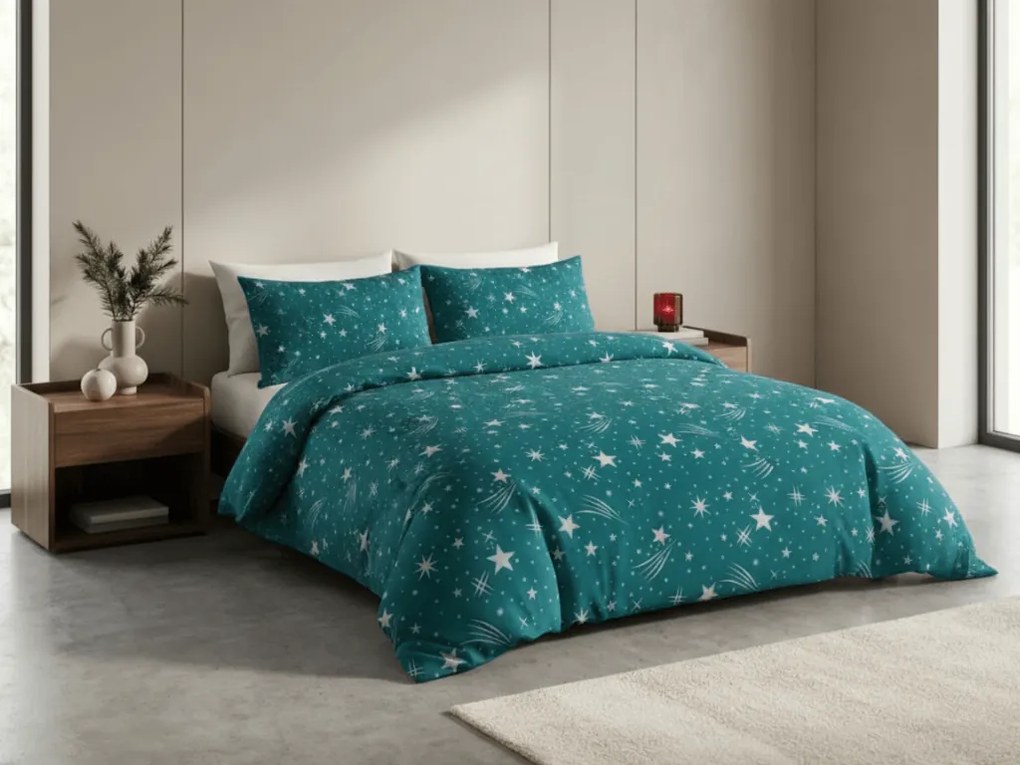 NIGHT SKY flanel ágyneműhuzat türkiz Ágyneműhuzat mérete: 70 x 90 cm | 140 x 220 cm