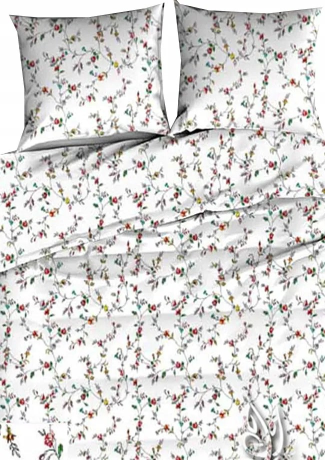 Krepp ágynemű 140x200+70x90cm Kis virágok fehéren