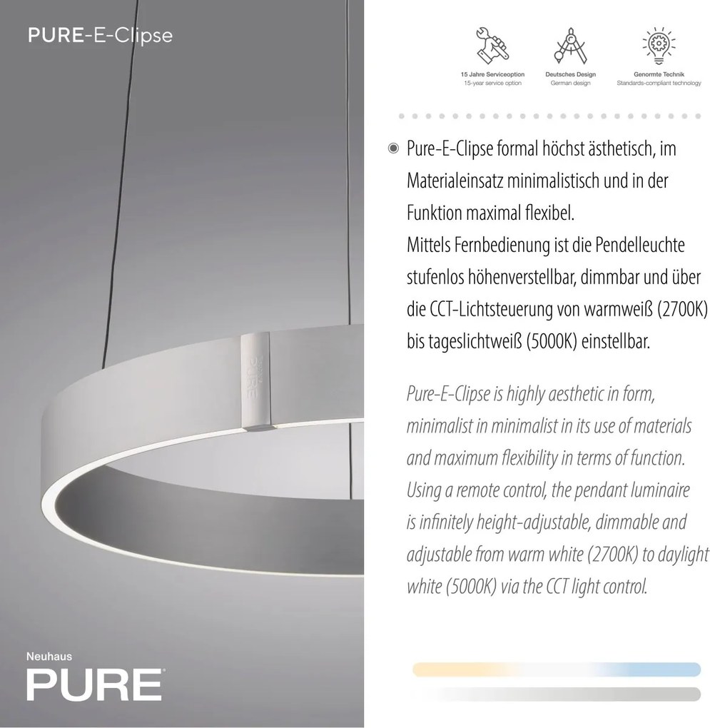 Paul Neuhaus modern függeszték pure e-clipse eloxált alumínium pln2560-95