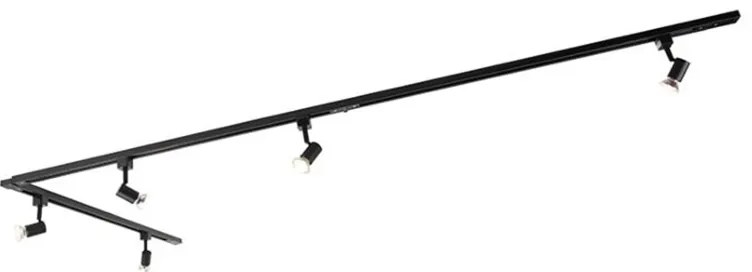 Modern fekete sínrendszer 5 spotlámpával, 1 fázisú - Jeany