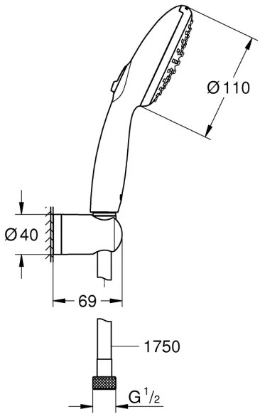 GROHE 27950001 - VITALIO START 110 zuhanyszett, fényes króm