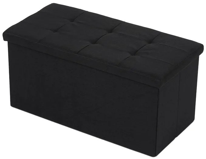 Tárolós Puff, Fekete Szövet. TAB-462 BK2