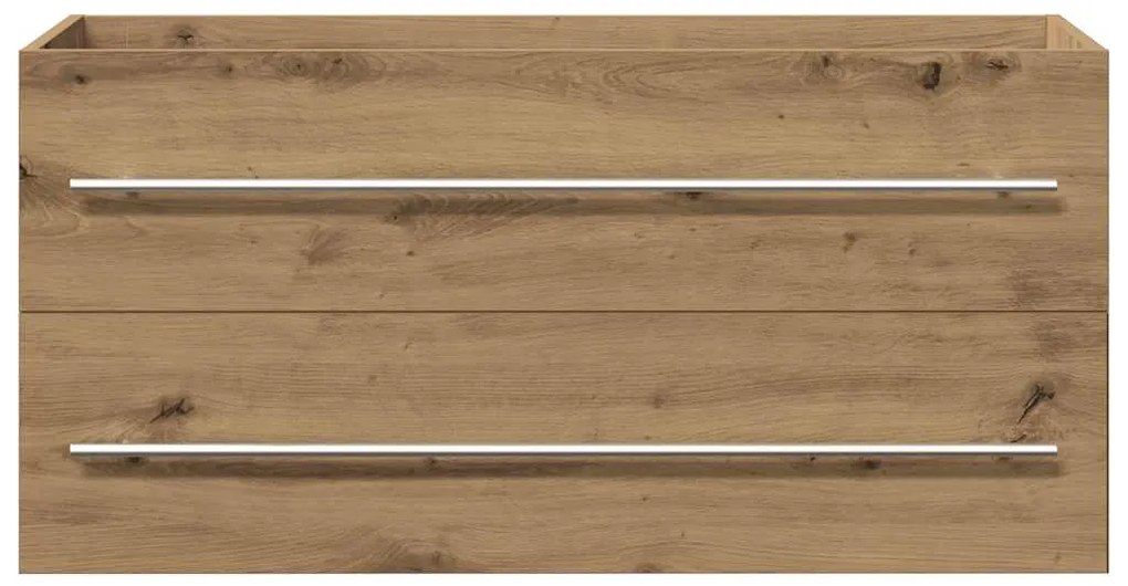 kézműves tölgy színű szerelt fa mosdószekrény 100x38,5x48 cm