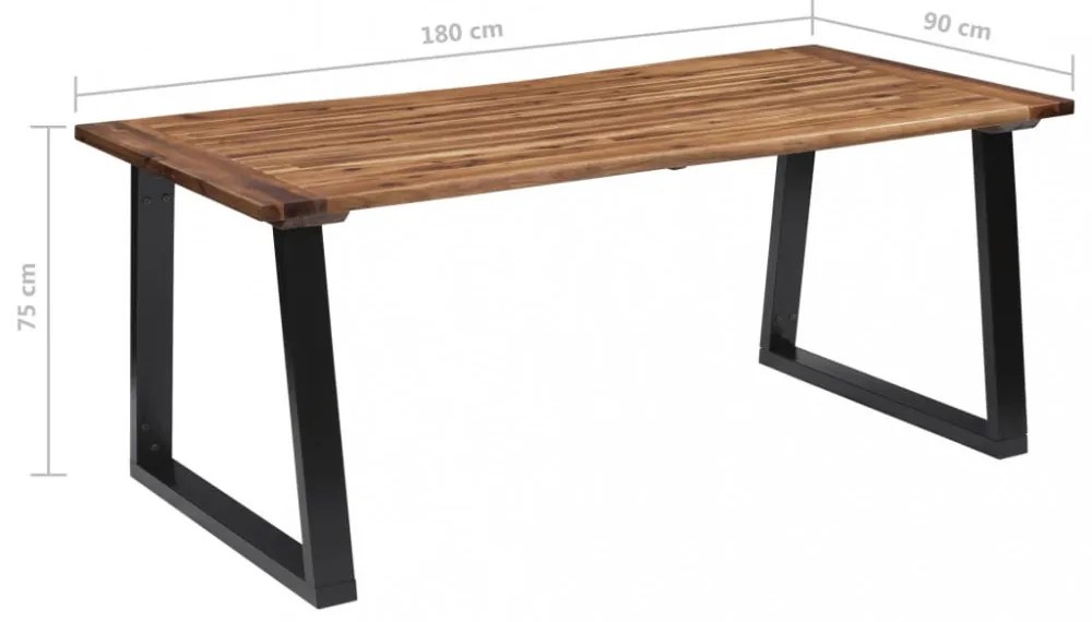 tömör akácfa étkezőasztal 180 x 90 cm