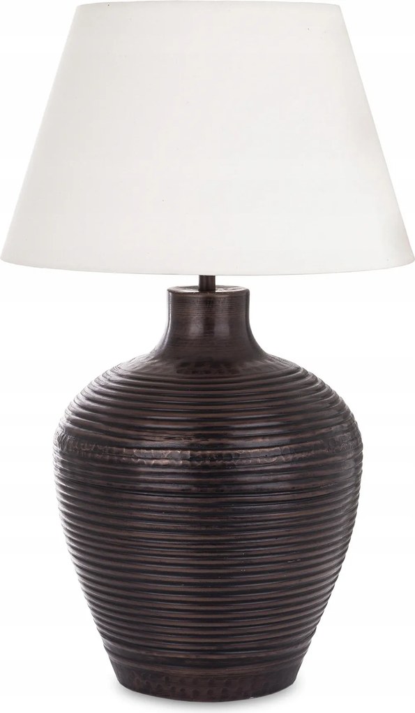 Fém lámpa sötétbarna bézs hálószoba éjjeli lámpa asztali lámpa